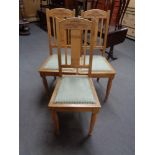Three early 20th century oak bedroom chairs