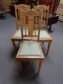 Three early 20th century oak bedroom chairs