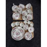 Two trays of Wedgwood Cathay tea and dinner china