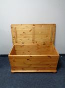 A pine blanket box