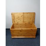 A pine blanket box