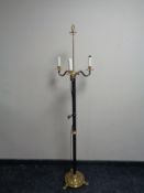 A 20th century decorative metal and gilt standard lamp (continental wiring)