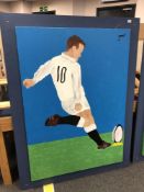 Gareth Thomas : oil on canvas depicting a rugby player 101 cm x 140 cm