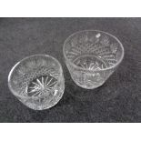 Two glass lead crystal fruit bowls