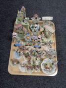 A tray of Italian china clown figures