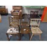 Two pairs of dining chairs,