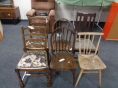 Two pairs of dining chairs,