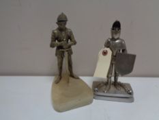 Two vintage knight table lighters