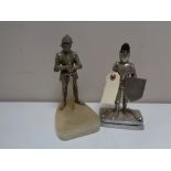 Two vintage knight table lighters