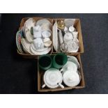 Three boxes of New Chelsea tea china, serving dishes,
