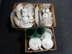 Three boxes of New Chelsea tea china, serving dishes,