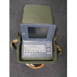 A Fujitsu Oasys LX-4500 NT personal word processor in a Worpro carry bag