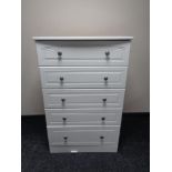 An Alstons Furniture white five drawer chest