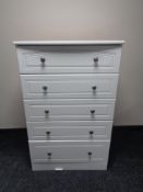 An Alstons Furniture white five drawer chest