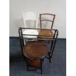 An oak two tier occasional table,