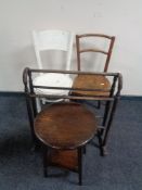 An oak two tier occasional table,