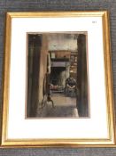 William Dyce : A Lady Seated in a Kitchen Interior, oil on panel, signed, 33 cm x 23 cm, framed.