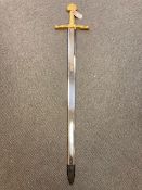 A gilt handled ornamental long sword