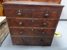 A Victorian five drawer chest