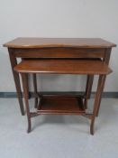 An Edwardian shaped console table and an occasional table