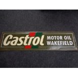 A painted tin sign - Castrol motor oil Wakefield