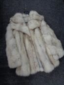 A white mink fur coat