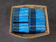 A box of hard back volumes,