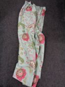 Three pairs of good quality floral and fully lined curtains,