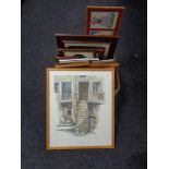 A box of framed pictures and prints , whinny the pooh,