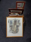 A box of framed pictures and prints , whinny the pooh,
