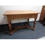 An early 20th century continental mahogany library table