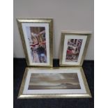 Three contemporary framed prints : "One More Chance,