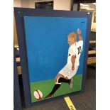 Gareth Thomas : oil on canvas depicting a rugby player 101 cm x 140 cm