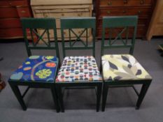 Four painted kitchen chairs