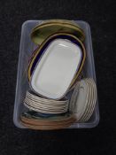 A box of serving plates, Wedgwood dinner plates,