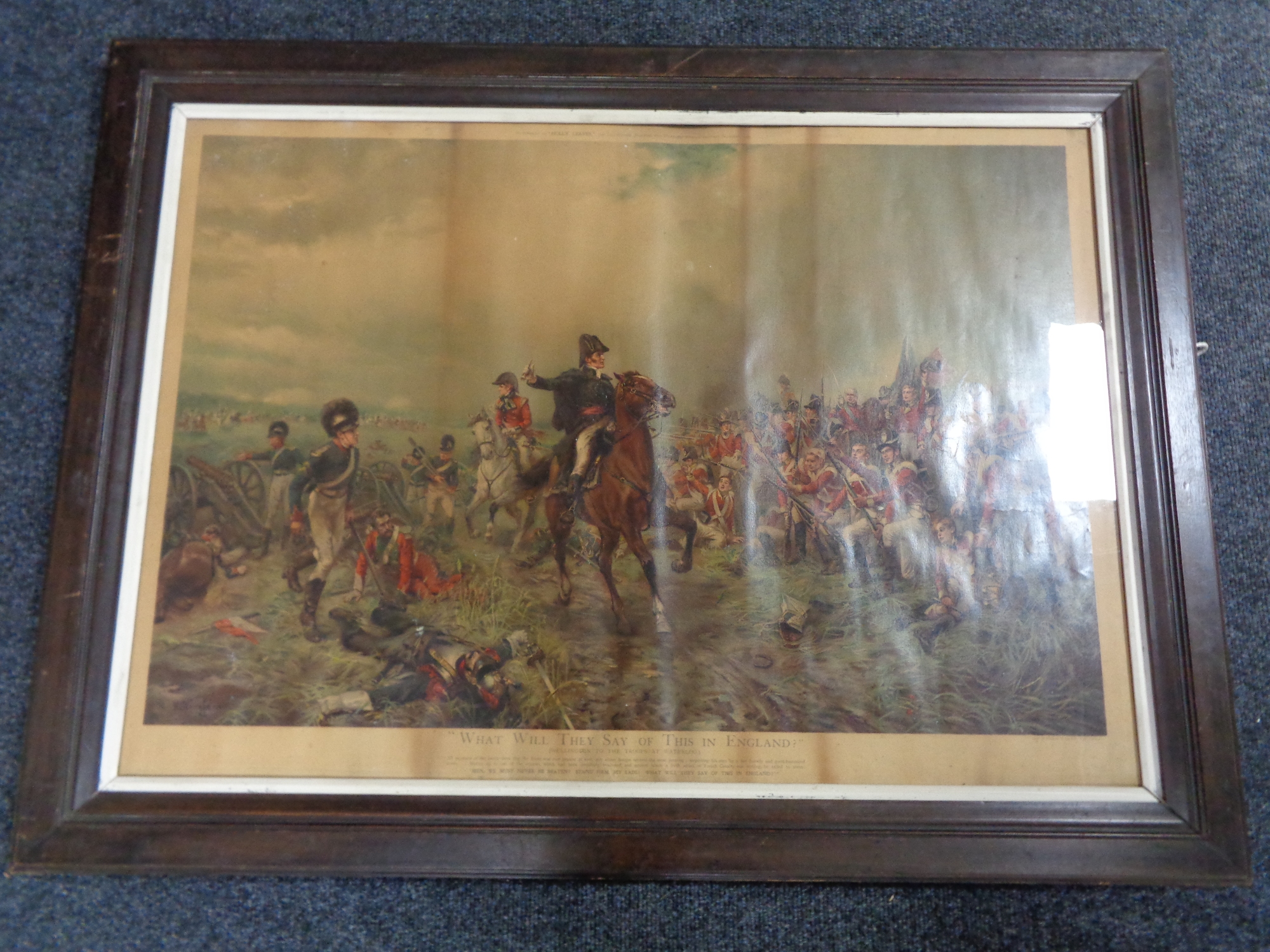 An antiquarian framed lithograpic print - What will they say of this in England?