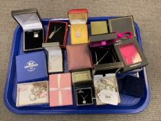 A good collection of silver and white metal jewellery including pendants, earrings, mostly boxed.