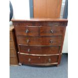 A Victorian mahogany bow-fronted five drawer chest