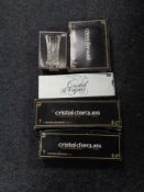 Four boxes of D'arques crystal glasses and a boxed vase