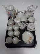 A tray of two Japanese tea services