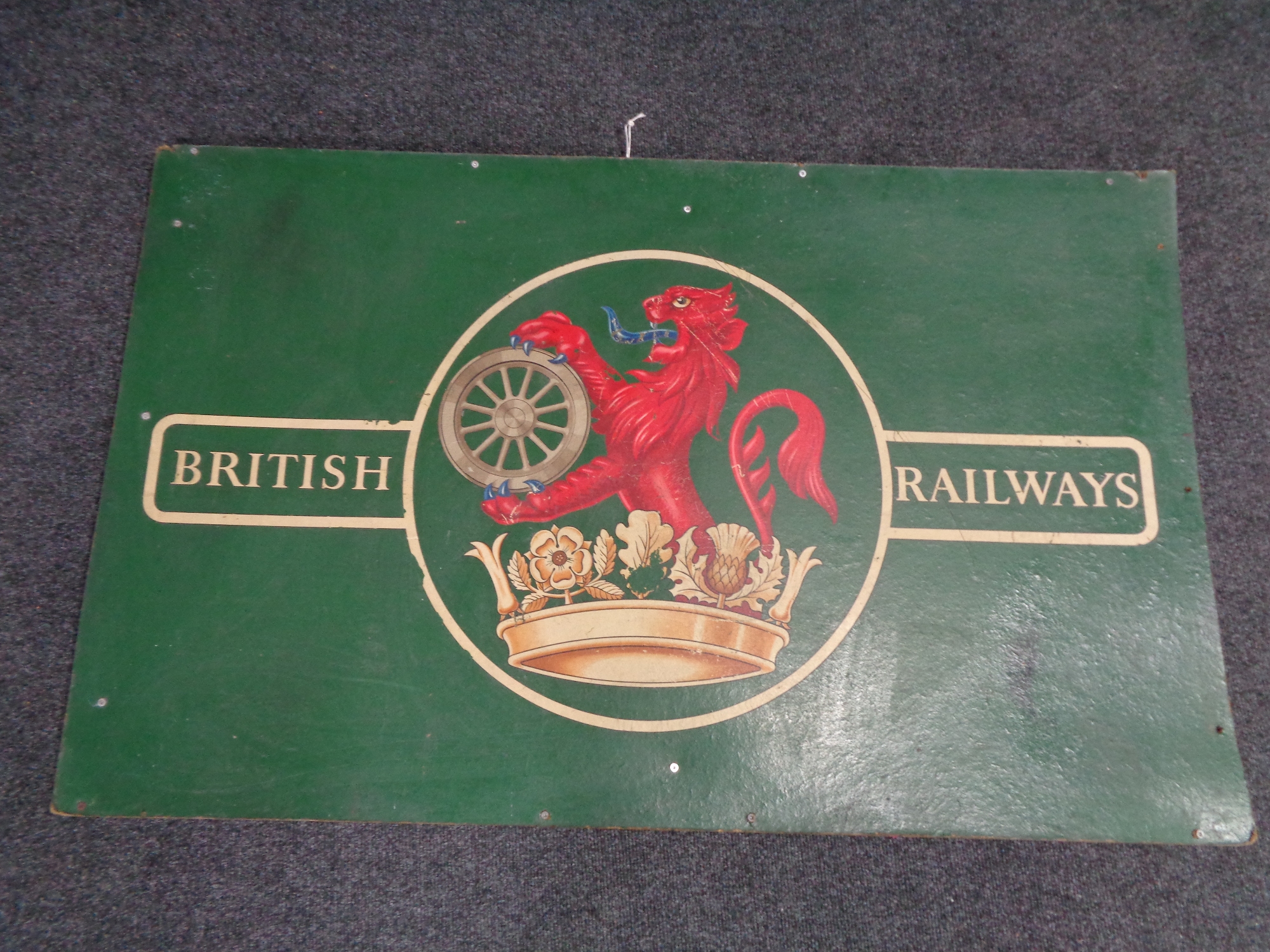 A reproduction British Railway sign on board