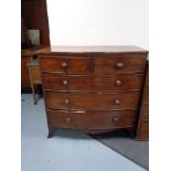 A Victorian mahogany five drawer bow-fronted chest