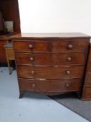 A Victorian mahogany five drawer bow-fronted chest