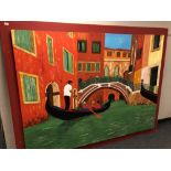 Gareth Thomas : oil on canvas depicting a gondola