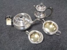 A four piece Sheffield plated tea service