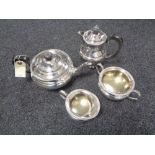 A four piece Sheffield plated tea service