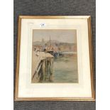 Robert Jobling (1841 - 1923) : Whitby, watercolour, signed, dated 1910, 30 cm x 23 cm, framed.