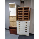 Two bedside cabinets, four drawer chest,
