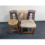 Five various stools