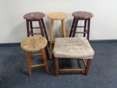 Five various stools